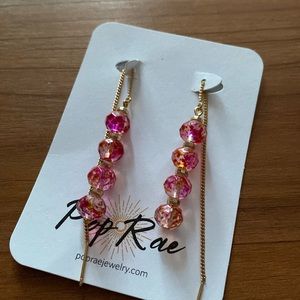 [Pop Rae] Pink Gold Chain Earrings